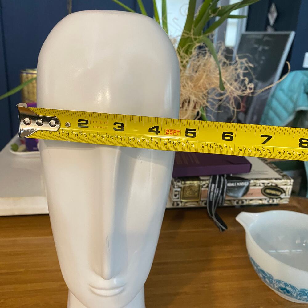 Three‎ Hands Corp White Ceramic 14” Modern Head Sculpture - Picture 9 of 9